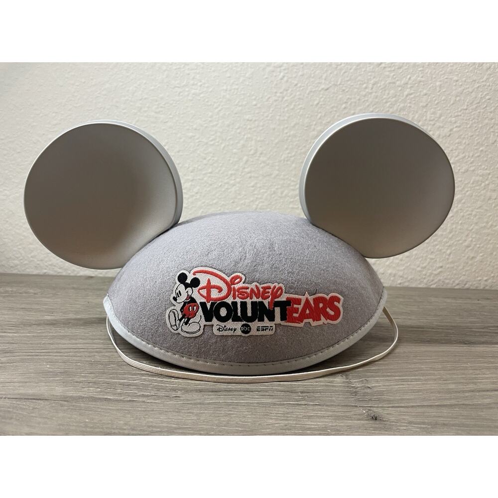 Disney VoluntEARS Mickey Mouse Ears Hat Gray Silver 25 Years of Giving Rare LE